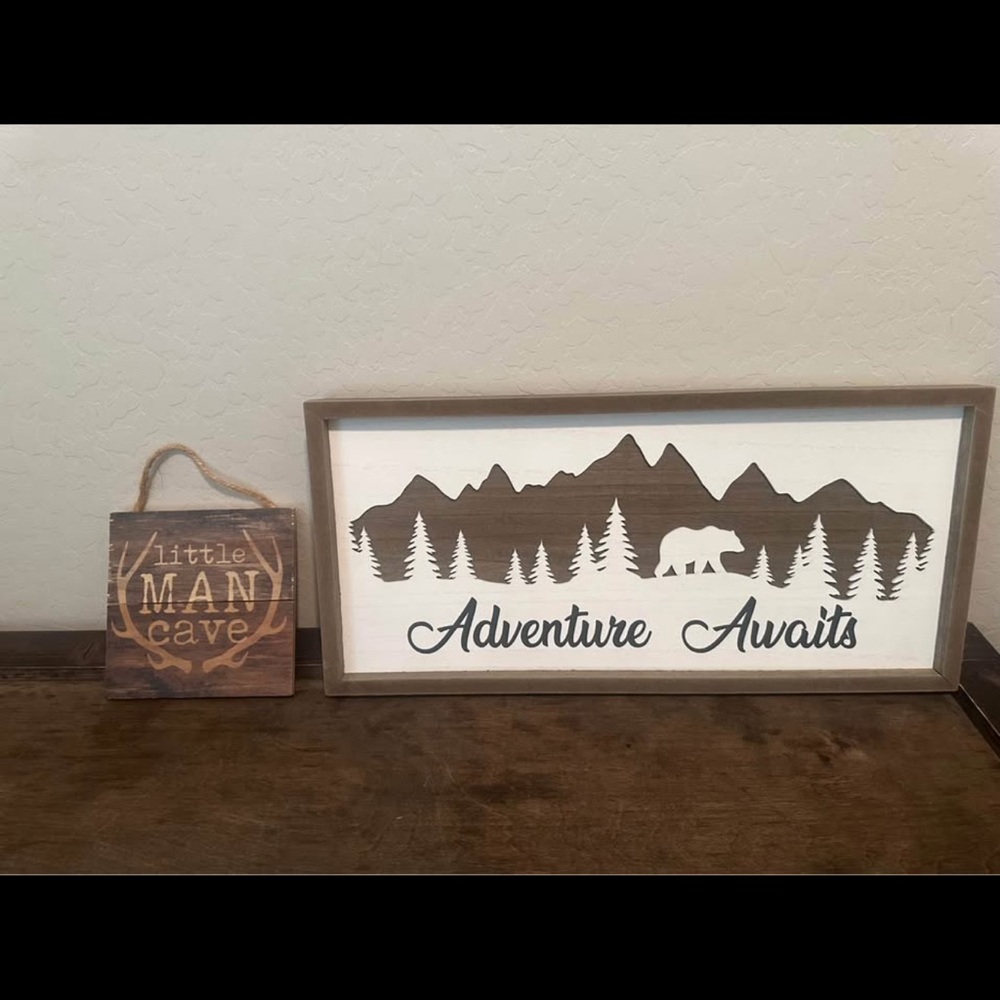 Adventure Awaits Wall Art and Little Man Cave wall art